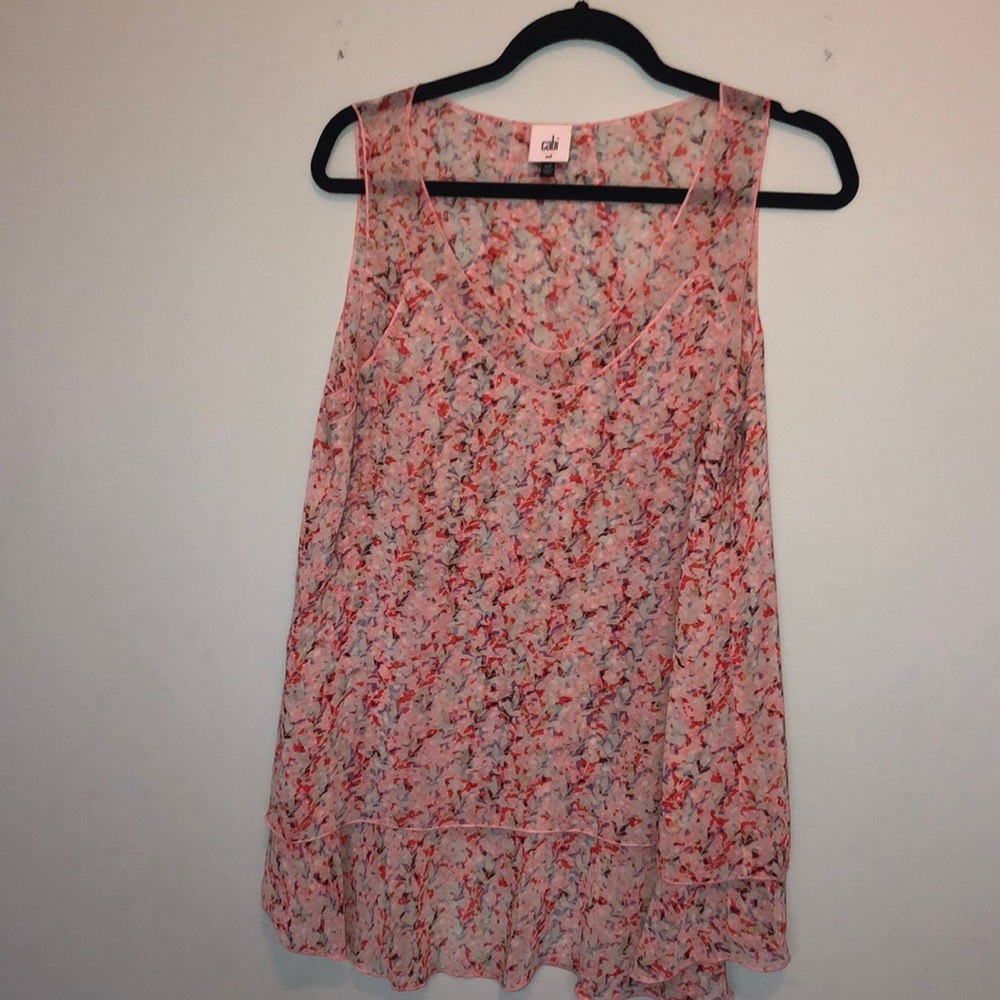 CAbi sleeveless top Lightweight.  Pretty floral